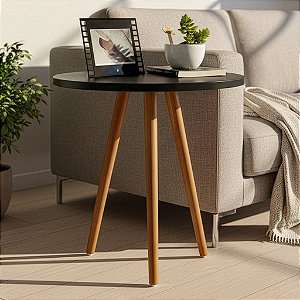 Mesa Redonda Tripé 50cm - Preto