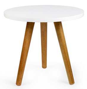 Mesa de Canto Redonda 30x35cm - Branco