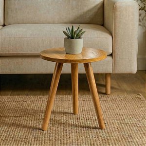 Mesa de Canto Redonda 30x35cm - Louro Freijó