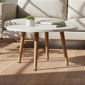 Mesa De Centro Redonda 60cm - Branco