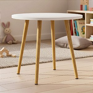 Mesa Infantil Redonda 60cm - Branco