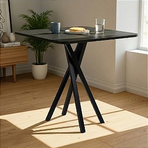 Mesa Quadrada Bistrô 80cm - All Black
