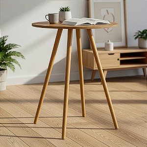 Mesa Redonda Sofia 60cm - Louro Freijó