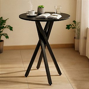 Mesa Redonda Bistrô 60cm - All Black