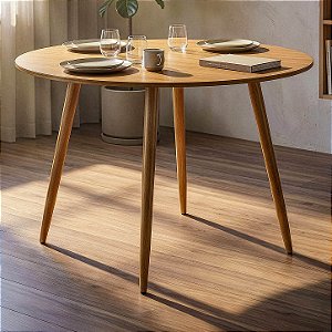 Mesa Redonda Sofia 80cm - Louro Freijó