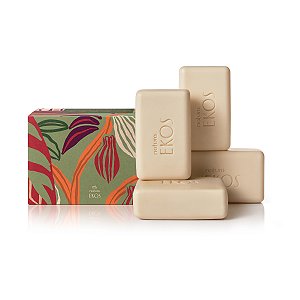 Sabonete Ekos em barra puro vegetal cremoso cacau - 4 un de 100 g