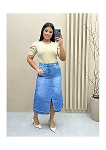Saia Maxi Midi com fenda na frente REF 186
