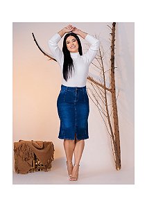 Saia Jeans com recortes laterais Ref 237