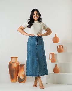 Saia longuete marmorisada Ref Juliana 263