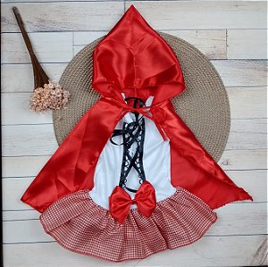 Fantasia Bebê menina Luxo Chapeuzinho Vermelho com Capa