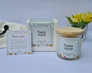Vela aromática feliz casa nova 170g linha momentos |bemthivi