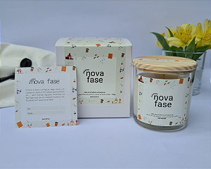 Vela aromática feliz nova fase 170g linha momentos bemthivi