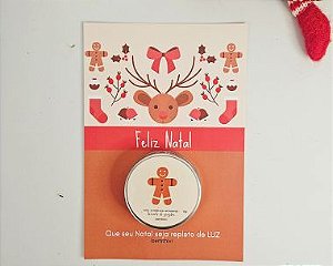 Cartão mini vela aromática 15g Especial Final de ano modelo biscoito |bemthivi