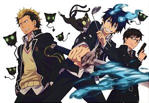 Pintura Numerada  Blue Exorcist Tecido Pincéis e Tintas T90
