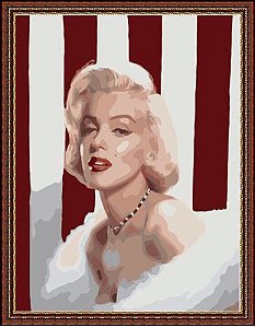 Pintura Numerada Marilyn Monroe Tecido Pincéis e Tintas E079