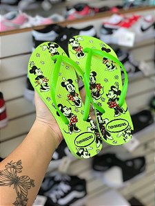 Chinelo Minnie Verde Florescente