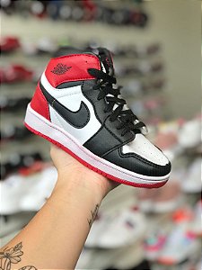 Nike Jordan Mid 1 Infantil Vermelho e Preto