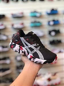 Asics Gel Infantil Preto e Vermelho