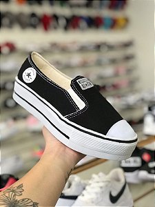 All Star Preto Couro Infantil - Moda Brás