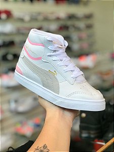 Puma Botinha Infantil Branco e Rosa