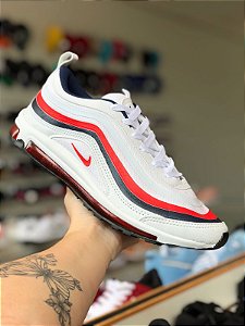 Air Max 97 Branco Vermelho e Azul