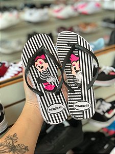 Chinelo Listrado da Minnie