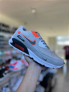 NK Air Max 90 Plus Cinza e Laranja
