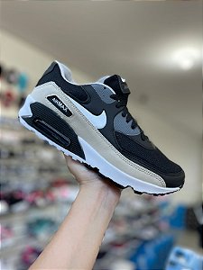 NK Air Max 90 Preto/Bege/Branco