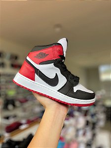 NK Jordan Mid 1 Preto/Branco/Vermelho