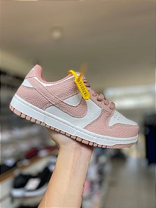 NK Dunk Low Pro Premium-Rosê e Branco