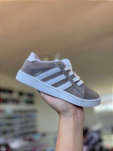 Adid Campus Premium Infantil-Cinza e Branco