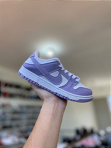 NK Dunk Low Infantil-Lilás e Branco