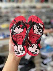 Chinelo Infantil Minnie-Vermelho e Preto