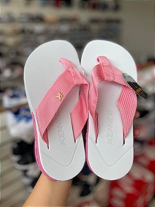 Chinelo Kenr Branco e Rosa