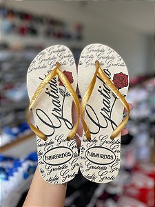 Chinelo Havaianas Gratidão-Bege