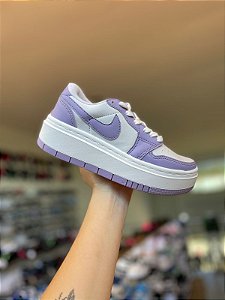 NK Air Jordan Plataforma Elevate-Roxo e Branco