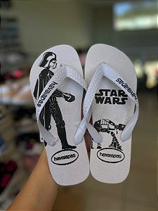 Chinelo Havai Star Wars-Branco e Preto