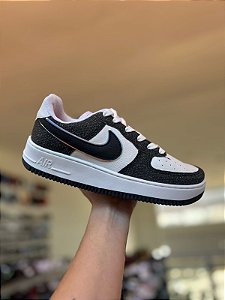 NK Air Force Premium Glitter- Branco e Preto
