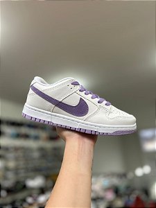 NK Dunk Low Pro Premium- Branco e Lilás