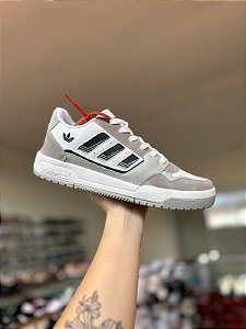 Adid Drop Step Branco/Cinza Camurça