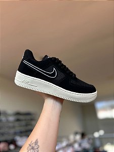 NK Air Force Preto Textura/Branco/Bege Importado