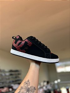 Tênis DC Court Preto/Vermelho Importado