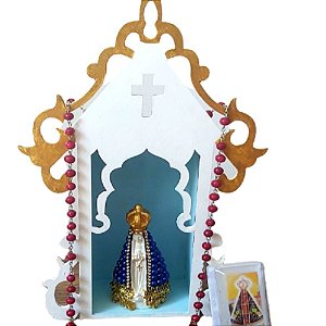 Capela para Oração Igreja com imagem Nossa Senhora e Terço