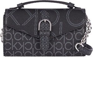 CARTEIRA COM ALÇA MONOGRAMA EM ESCALA - PRETO - U