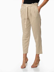 CALÇA LINHO CORDÃO CALVIN KLEIN - NUDE - 44