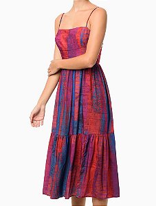 VESTIDO MIDI ESTAMPA URBAN PAINT - ROXO - 40