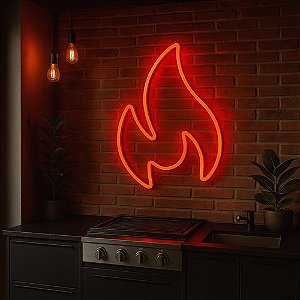 Painel Luminoso Neon Led Fogo Chama