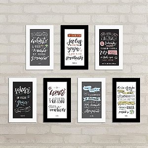 Kit 7 Quadros Lettering Ideais Jovem - Linha IASD
