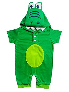 Macacão Curto Para Bebê Banho De Sol - Com Capuz - Jacare