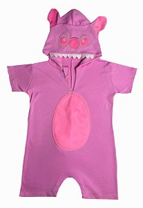 Macacão Infantil Temático Com Capuz Stitch